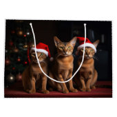 Abyssinien bij de open haard Kerstmis Groot Cadeauzakje (Achterkant)