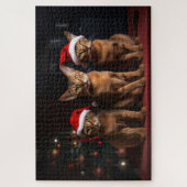 Abyssinien bij de open haard Kerstmis Legpuzzel (Verticaal)