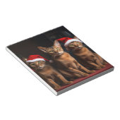 Abyssinien bij de open haard Kerstmis Notitieblok (Schuin)
