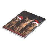 Abyssinien bij de open haard Kerstmis Notitieblok (Linkerzijde)