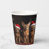 Abyssinien bij de open haard Kerstmis Papieren Bekers (Voorkant)