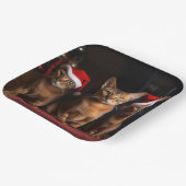 Abyssinien bij de open haard Kerstmis Papieren Bordje (Gebogen)