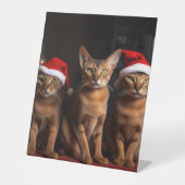 Abyssinien bij de open haard Kerstmis Reclamebord Met Voetstuk (Voorkant)