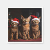 Abyssinien bij de open haard Kerstmis Servet (Voorkant)