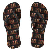Abyssinien bij de open haard Kerstmis Teenslippers (Voetbed)