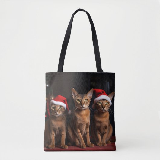Abyssinien bij de open haard Kerstmis Tote Bag (Voorkant)
