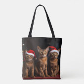 Abyssinien bij de open haard Kerstmis Tote Bag (Achterkant)
