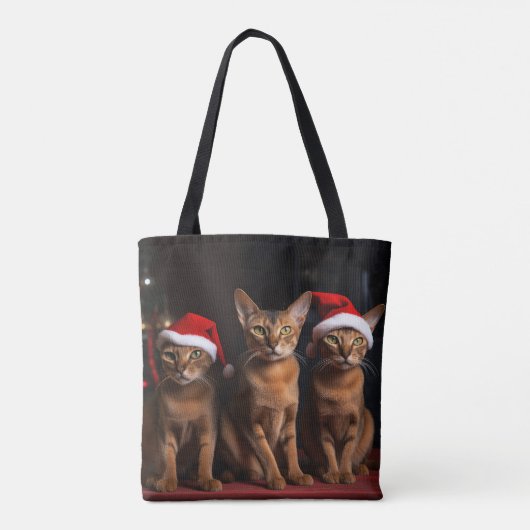 Abyssinien bij de open haard Kerstmis Tote Bag (Achterkant)
