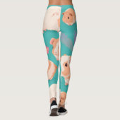 Abyssinien cavia pastel kleurrijk patroon leggings (Achterkant)