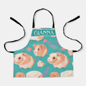 Abyssinien cavia pastel kleurrijk patroon schort (Voorkant)