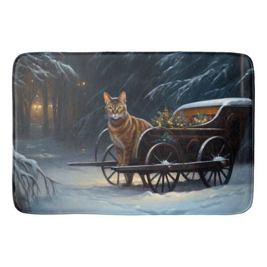 Abyssinien Sneeuwslee Ride Kerstdecoratie Badmat (Voorkant)