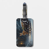 Abyssinien Sneeuwslee Ride Kerstdecoratie Bagagelabel (Achterkant verticaal)