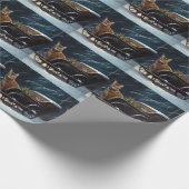 Abyssinien Sneeuwslee Ride Kerstdecoratie Cadeaupapier (Hoek)