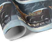 Abyssinien Sneeuwslee Ride Kerstdecoratie Cadeaupapier (Rol Hoek)