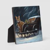 Abyssinien Sneeuwslee Ride Kerstdecoratie Fotoplaat (Voorkant)