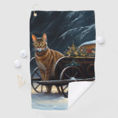 Abyssinien Sneeuwslee Ride Kerstdecoratie Golfhanddoek (Insitu)