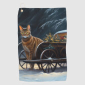 Abyssinien Sneeuwslee Ride Kerstdecoratie Golfhanddoek (Voorkant)