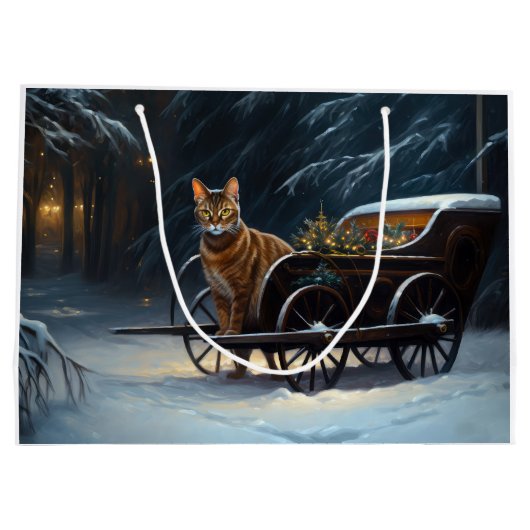 Abyssinien Sneeuwslee Ride Kerstdecoratie Groot Cadeauzakje (Achterkant)
