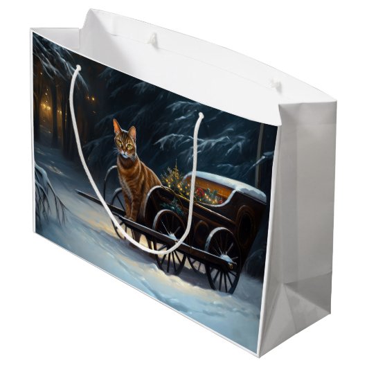 Abyssinien Sneeuwslee Ride Kerstdecoratie Groot Cadeauzakje (Achterkant Gekanteld)