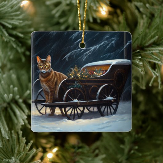 Abyssinien Sneeuwslee Ride Kerstdecoratie Keramisch Ornament (Boom)