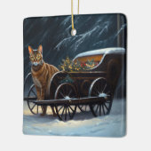 Abyssinien Sneeuwslee Ride Kerstdecoratie Keramisch Ornament (Links)