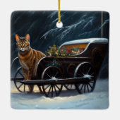 Abyssinien Sneeuwslee Ride Kerstdecoratie Keramisch Ornament (Achterkant)