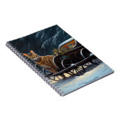 Abyssinien Sneeuwslee Ride Kerstdecoratie Notitieboek (Rechterzijde)