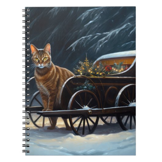 Abyssinien Sneeuwslee Ride Kerstdecoratie Notitieboek (Voorkant)