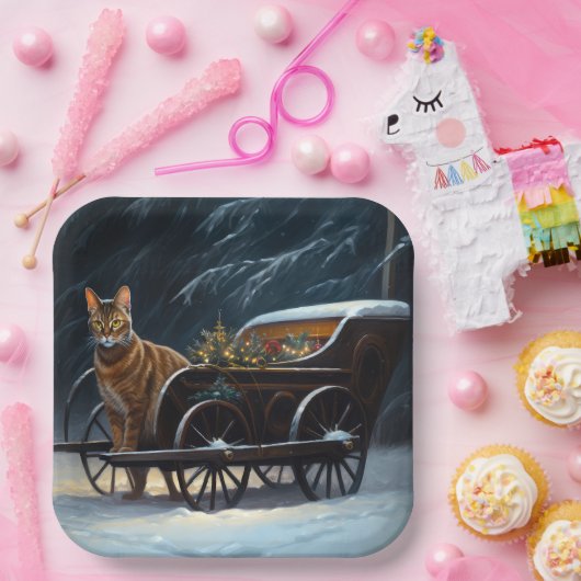 Abyssinien Sneeuwslee Ride Kerstdecoratie Papieren Bordje (Feest)