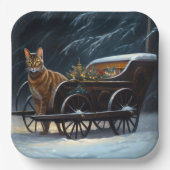 Abyssinien Sneeuwslee Ride Kerstdecoratie Papieren Bordje (Voorkant)