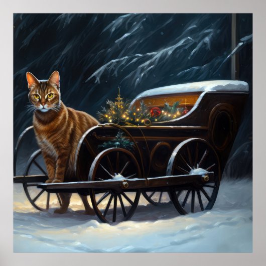 Abyssinien Sneeuwslee Ride Kerstdecoratie Poster (Voorkant)