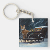 Abyssinien Sneeuwslee Ride Kerstdecoratie Sleutelhanger (Voorkant)