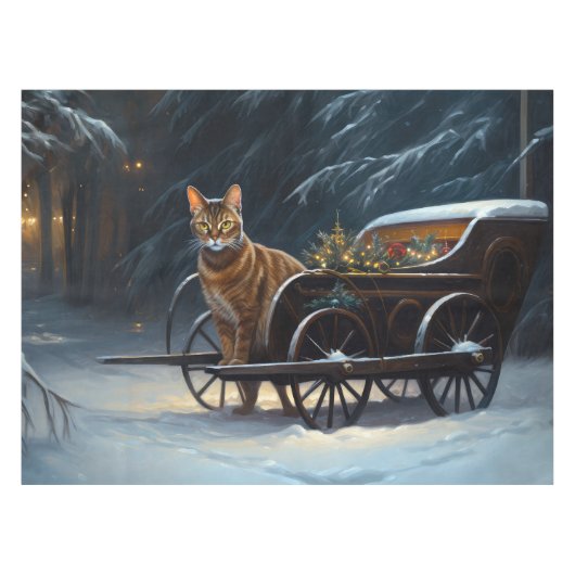 Abyssinien Sneeuwslee Ride Kerstdecoratie Tafelkleed (Voorkant (Horizontaal))
