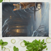 Abyssinien Sneeuwslee Ride Kerstdecoratie Theedoek (Gevouwen)