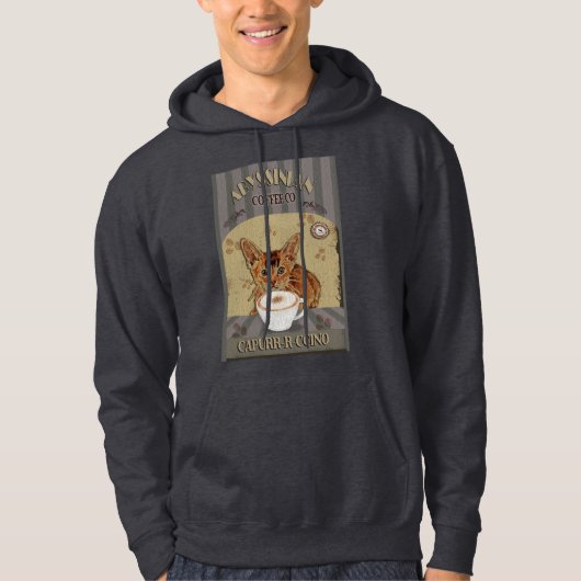 Abyssiniër Coffee Capurrcino Vintage Poster Hoodie (Voorkant)