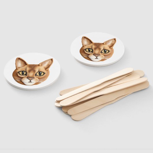 Abyssinische Cat 3D geïnspireerd Handwaaier (Niet-gemonteerd)