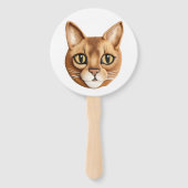Abyssinische Cat 3D geïnspireerd Handwaaier (Voorkant)