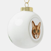 Abyssinische Cat 3D geïnspireerd Keramische Bal Ornament (Links)