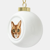 Abyssinische Cat 3D geïnspireerd Keramische Bal Ornament (Rechts)