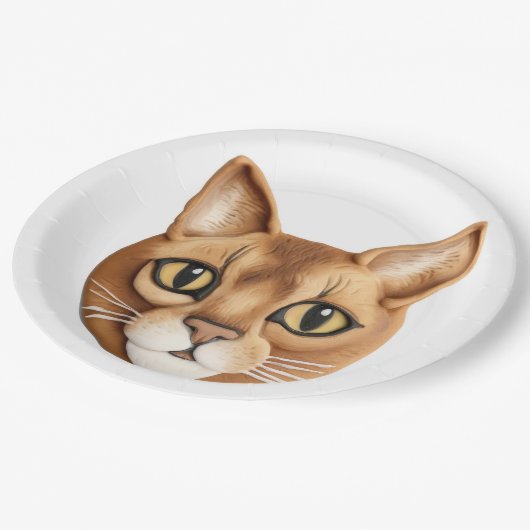 Abyssinische Cat 3D geïnspireerd Papieren Bordje (Gekanteld)
