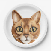 Abyssinische Cat 3D geïnspireerd Papieren Bordje (Voorkant)