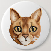 Abyssinische Cat 3D geïnspireerd Ronde Button 6,0 Cm (Voorkant)