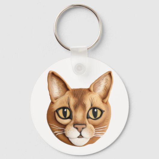 Abyssinische Cat 3D geïnspireerd Sleutelhanger (Achterkant)