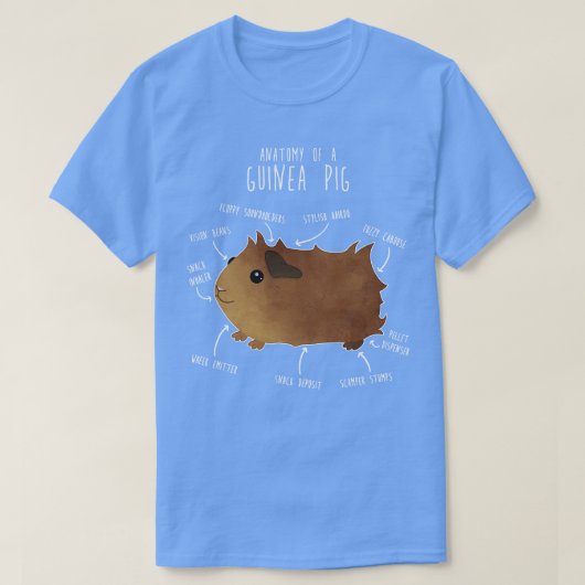 Abyssinische cavia-anatomie t-shirt (Design voorkant)