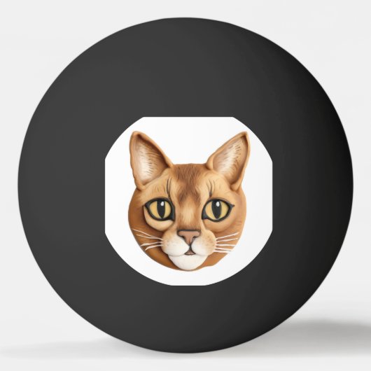 Abyssinische Kat 3D Geïnspireerd Pingpongbal (Voorkant)