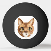 Abyssinische Kat 3D Geïnspireerd Pingpongbal (Achterkant)