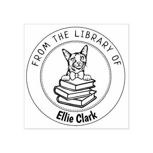 Abyssinische kat, boek uit de bibliotheek van rubberstempel (Afrduk)