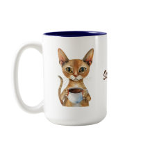 Abyssinische kat koffie gepersonaliseerd