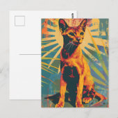 Abyssinische kat kunst briefkaart (Voorkant / Achterkant)