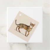  Abyssinische Kat met een Holly Wreath Gift Label (In situ)